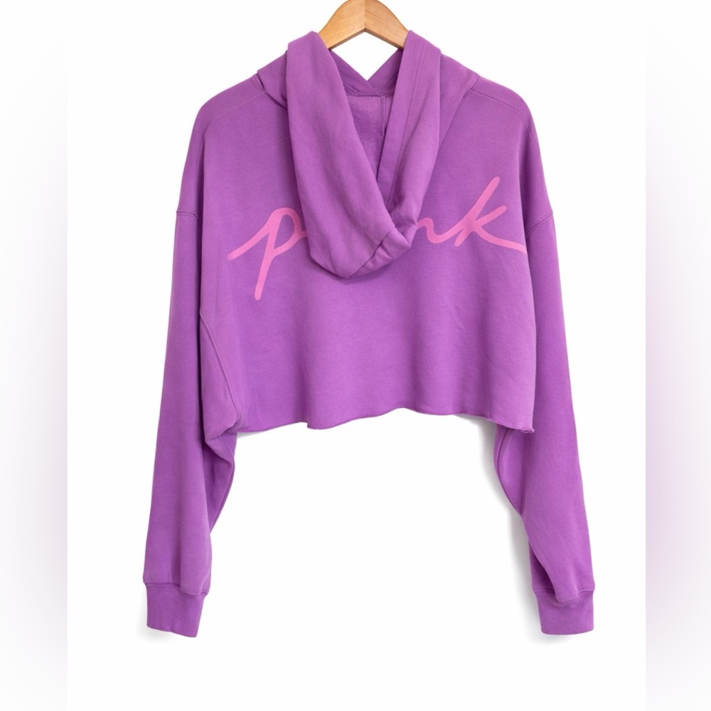 Victoria’s Secret PINK Chloe x Halle Collab Cropped Hoodie Purple Size M - Picture 2 of 5